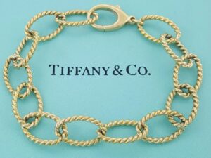 Tiffany & Co. 18k Yellow Gold Braided Oval Link Bracelet 28.8 Grams 19x12mm 8.5"