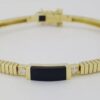 Bernard K Passman Black Coral Diamond 18k Yellow Gold Omega Bracelet 28 Grams 8"