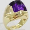 Sugarloaf Amethyst Statement Ring 18k Yellow Gold 17.6 Grams