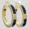 Bernard K Passman Black Coral Diamond 18k Yellow Gold Hoop Earrings 0.12 ct