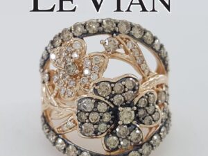 Le Vian LeVian Chocolate Nude Diamond Flower Statement Ring 14K Rose Gold 1.2 ct