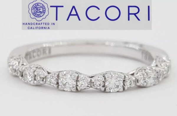 TACORI Petite Crescent HT2558-B12 18k White Gold 0.36 ct Diamond Band Rtl 4,290