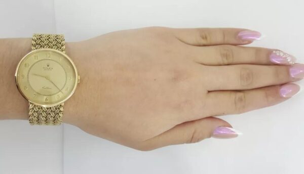 Vintage Rolex Cellini 4379 18K Yellow Gold 32mm Champagne Dial Watch 83 grams