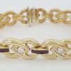 Ruby & Diamond Yellow Gold Tennis Bracelet 2.9 ct 14k 28 Grams 7.25"