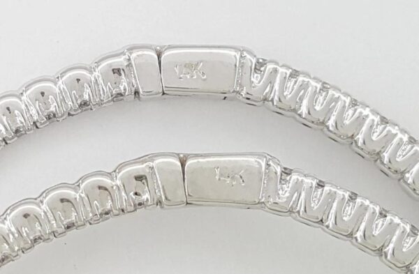 Inside Out Hoop Diamond Earrings 1.06 ct 14k White Gold 36 mm