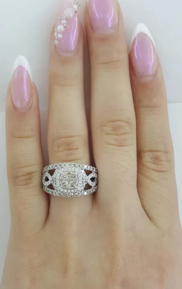 LeVian Le Vian Chocolate Nude Diamond Halo Statement Ring 1.2 14K White Gold
