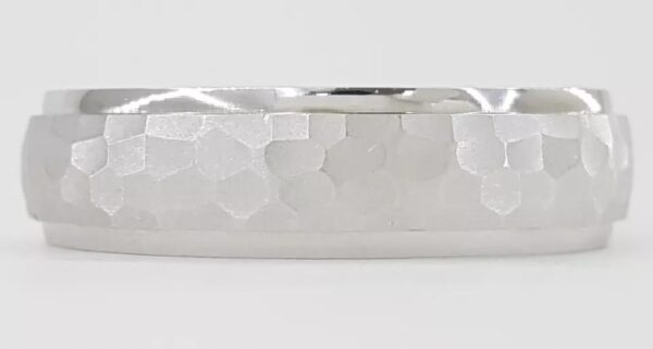 Benchmark 14k White Gold Hammered Finish Wedding Band 6 mm 7.4 grams Size 10