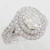 Neil Lane Oval Double Halo Split-Shank Engagement Ring Set 2 ct 14k WG Rt $9K