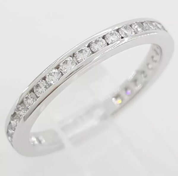 Tiffany & Co Full Circle Diamond Wedding Band Channel Set Plat 2.5mm 0.5ct $5K