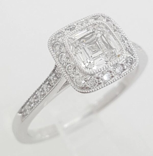 Tiffany & Co Legacy Cushion Diamond Halo Engagement Ring 1.47 ct Retail $21K