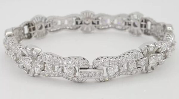 Round & Baguette Diamond Tennis Bracelet 6.5 ct 14K White Gold Rtl $15,500