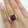 Sugarloaf Amethyst Statement Ring 18k Yellow Gold 17.6 Grams