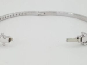 Round Diamond Bangle Bracelet 2.2 ct 14k White Gold 6.5" Retail 5,995