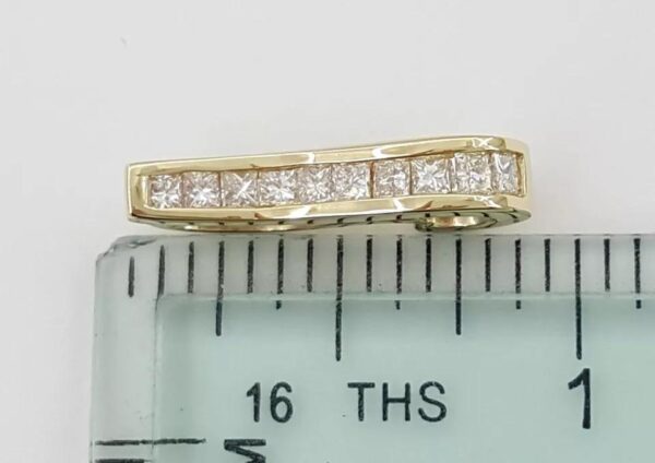 Princess Diamond Channel Set Slide Pendant 14K Yellow Gold 0.65 ct