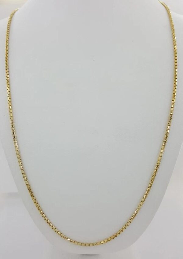 14K Yellow Gold Round Box Chain Necklace 26" Inches 2 mm 19 Grams