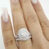 Neil Lane Oval Double Halo Split-Shank Engagement Ring Set 2 ct 14k WG Rt $9K