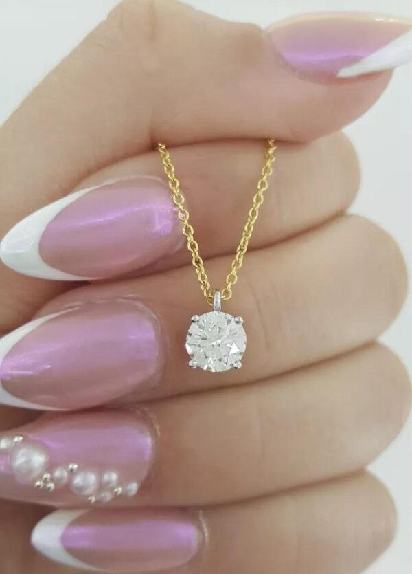 Tiffany & Co Round Diamond Solitaire Pendant 0.77 ct H/VS1 16" Retail $9k