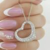 Tiffany & Co Elsa Peretti Diamond Open Heart Necklace 22 mm 0.95 ct Plat $18,500