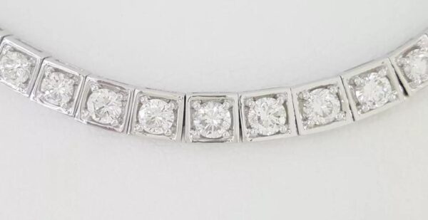 Round Diamond Riviera Tennis Necklace 7.8 ct 18K W Gold 36 Grams 16" Rtl $20K