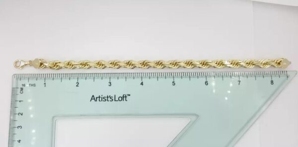 Diamond Cut Rope Bracelet 14K Solid Yellow Gold 8.75" 6.6mm 43 Grams
