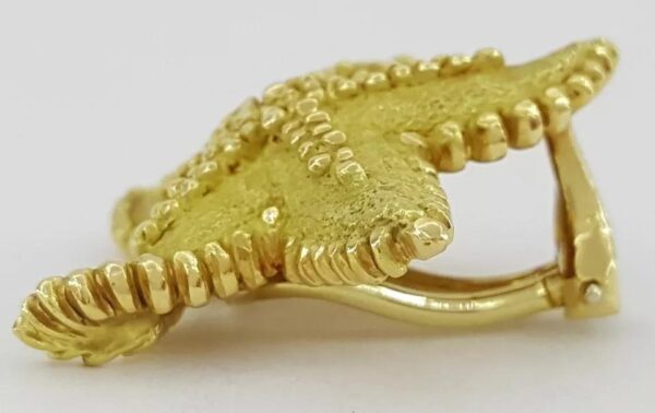 Tiffany & Co Vintage 18K Yellow Gold Starfish Single Clips-On Earring 8.3 grams