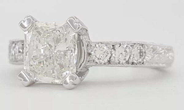 Radiant Cut Diamond Platinum Engagement Ring 1.8 ct Retail $15,500