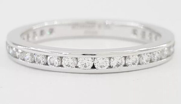 Tiffany & Co Full Circle Diamond Wedding Band Channel Set Plat 2.5mm 0.5ct $5K