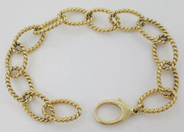 Tiffany & Co. 18k Yellow Gold Braided Oval Link Bracelet 28.8 Grams 19x12mm 8.5"