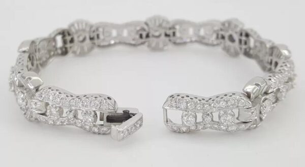 Round & Baguette Diamond Tennis Bracelet 6.5 ct 14K White Gold Rtl $15,500
