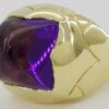 Sugarloaf Amethyst Statement Ring 18k Yellow Gold 17.6 Grams