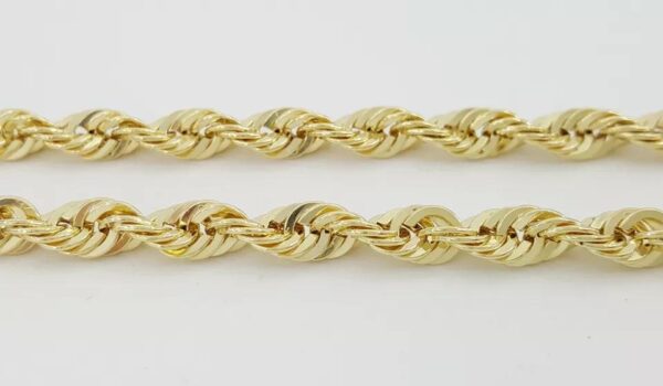 Yellow Gold Lightweight Diamond Cut Rope Chain Necklace 10K 28" 17.3 Grams 5 mm