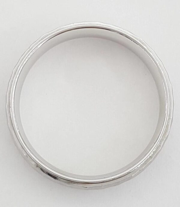 Benchmark 14k White Gold Hammered Finish Wedding Band 6 mm 7.4 grams Size 10