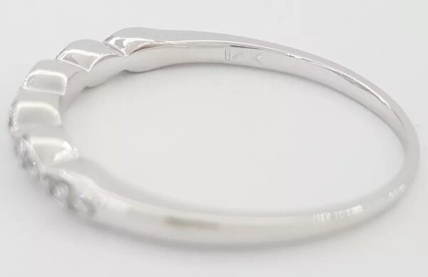Diamond Marquise Style 14k White Gold Wedding Band 0.1 ct