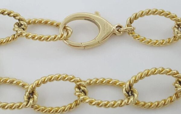 Tiffany & Co. 18k Yellow Gold Braided Oval Link Bracelet 28.8 Grams 19x12mm 8.5"