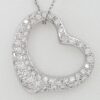Tiffany & Co Elsa Peretti Diamond Open Heart Necklace 22 mm 0.95 ct Plat $18,500