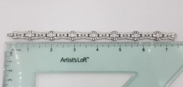 Round & Baguette Diamond Tennis Bracelet 6.5 ct 14K White Gold Rtl $15,500