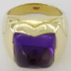 Sugarloaf Amethyst Statement Ring 18k Yellow Gold 17.6 Grams