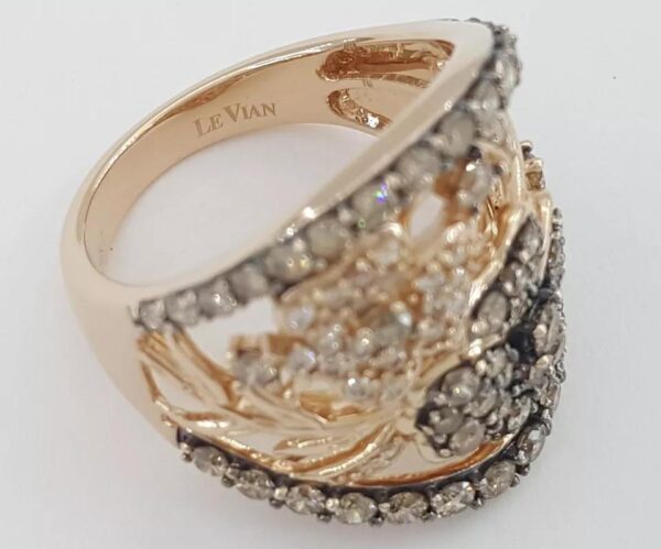 Le Vian LeVian Chocolate Nude Diamond Flower Statement Ring 14K Rose Gold 1.2 ct