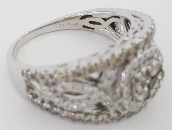 LeVian Le Vian Chocolate Nude Diamond Halo Statement Ring 1.2 14K White Gold