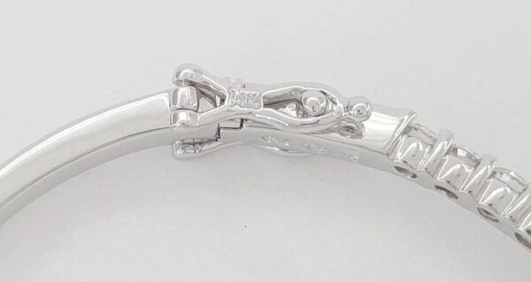 Round Diamond Bangle Bracelet 2.2 ct 14k White Gold 6.5" Retail 5,995