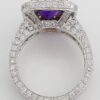 Cushion Checkerboard Amethyst Diamond Halo Ring 2.5 ct 14k White Gold