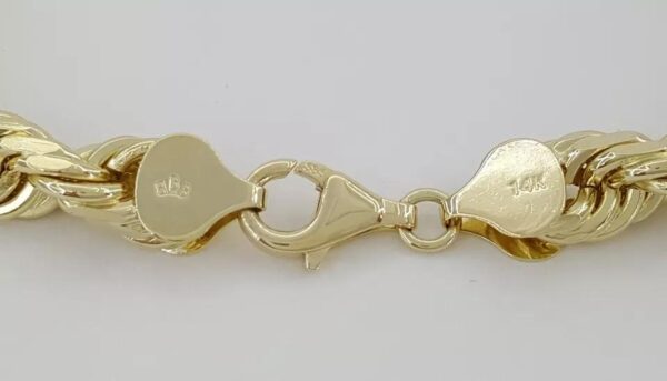 Diamond Cut Rope Bracelet 14K Solid Yellow Gold 8.75" 6.6mm 43 Grams