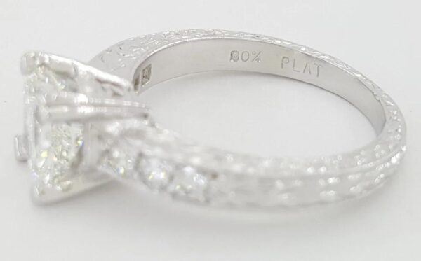 Radiant Cut Diamond Platinum Engagement Ring 1.8 ct Retail $15,500