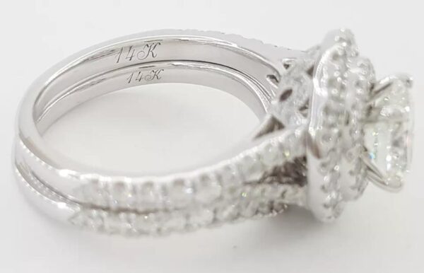 Neil Lane Oval Double Halo Split-Shank Engagement Ring Set 2 ct 14k WG Rt $9K