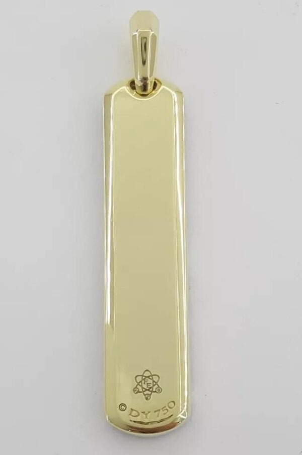 David Yurman Streamline Meteorite Ingot Tag 18K Yellow Gold Pendant 48mm 18.8gr