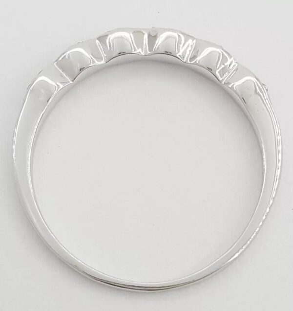 Diamond Marquise Style 14k White Gold Wedding Band 0.1 ct