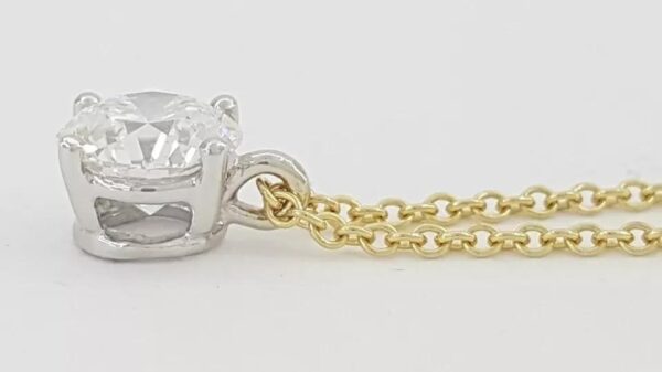 Tiffany & Co Round Diamond Solitaire Pendant 0.77 ct H/VS1 16" Retail $9k