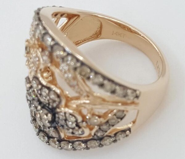 Le Vian LeVian Chocolate Nude Diamond Flower Statement Ring 14K Rose Gold 1.2 ct
