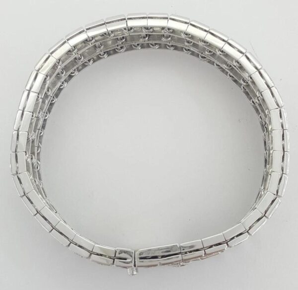 Vintage Old European Diamond 3 Row Tennis Bracelet 6 ct 14K W Gold Plat 1940's