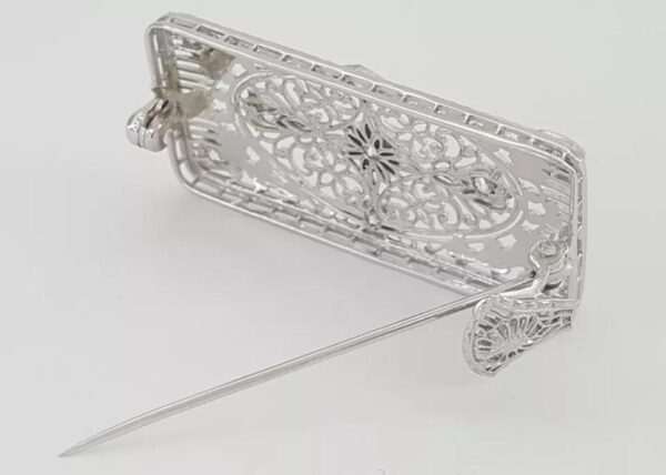 Art Deco Old Mine Old European Diamond Brooch Pendant 0.5 ct